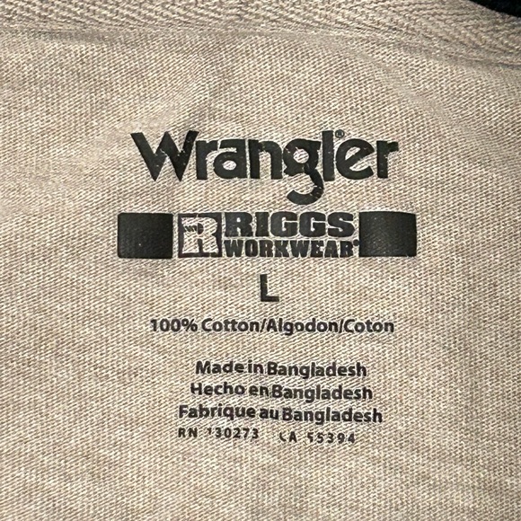 Wrangler Men's Long Sleeve Gray Henley Shirt - Picture 3 of 3